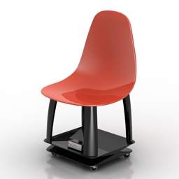 Chair red black 3d model
