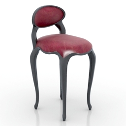 Chair bar red 3d model