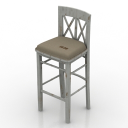 Chair bar old 3d model