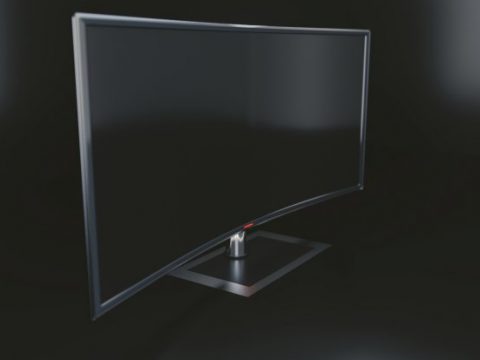 Curved LED TV 3D model