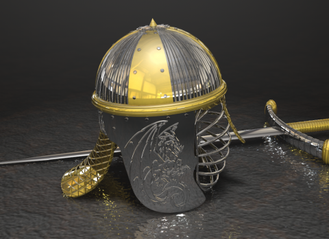 Helmet and Sword 3D model