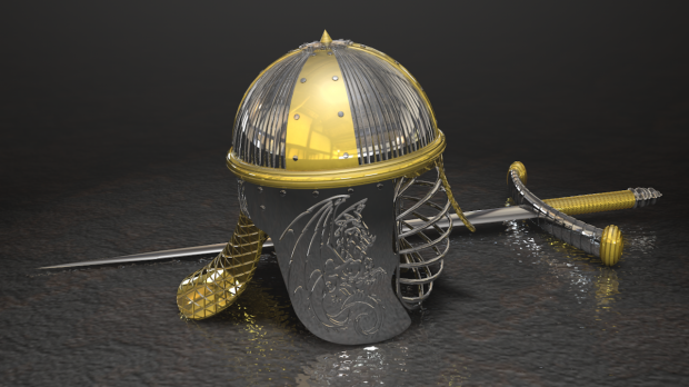 Helmet and Sword 3D model