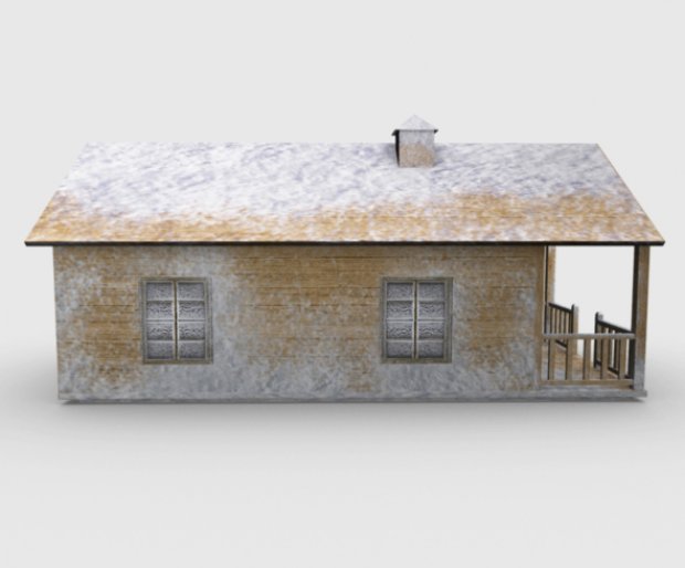 Low Polygon Snow Cottage 