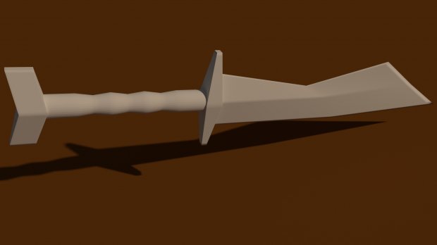 Medieval Curved Blade Low Poly 3D model