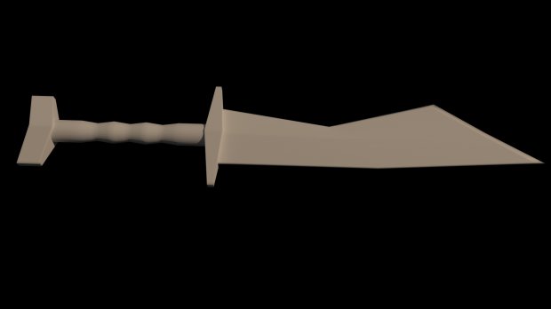 Medieval Curved Blade Low Poly