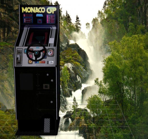 Monaco GP thin Cabinent - Upright Arcade Machine 3D model
