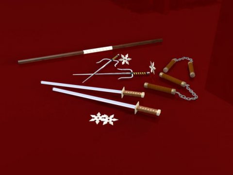 Ninja Weapons 3D model