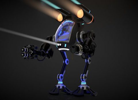 Robot with Cockpit 3D model