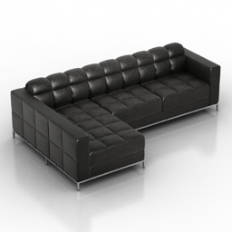 Sofa black leather 3d model