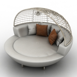 Sofa round 3d 3ds gsm model