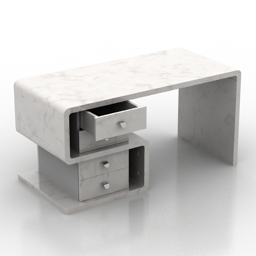 Table KARE White Club Desk Snake 3d model