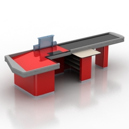 Table cashregister market 3d model