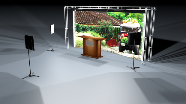 Television Set Scene 3D model