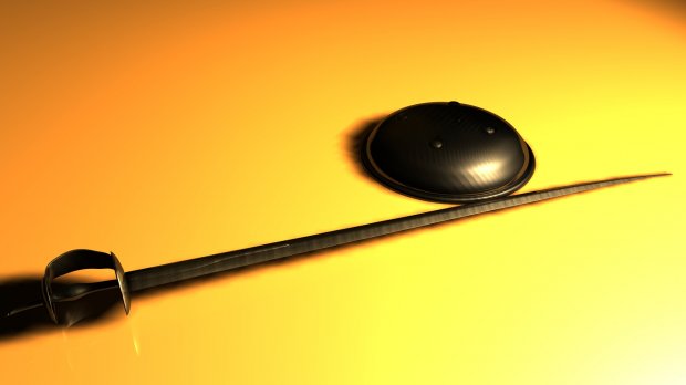 Traditional Indian Sword and Shield 3D model