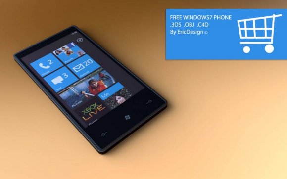 Windows 7 Phone 3D model