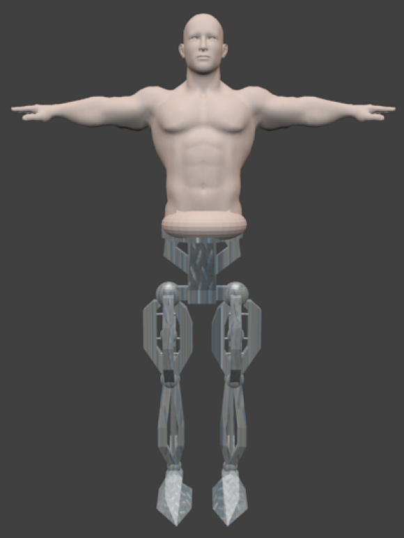 Half man half robot 3D model