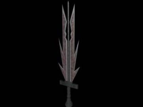 Tribble bladed sword 3D model