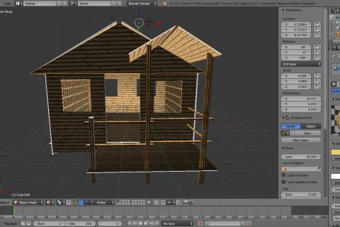 Bamboo House 3D model
