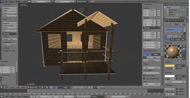 Bamboo House 3D model