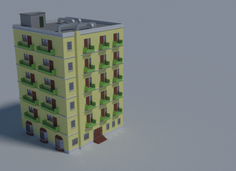 Building with balconies 3D model