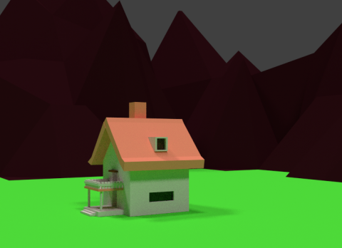 Low poly house 3D model
