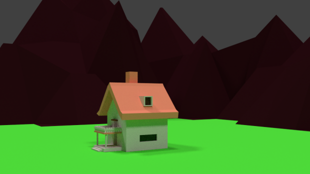 Low poly house 3D model