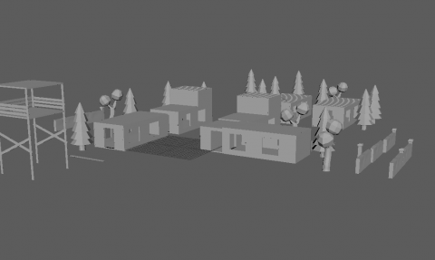 Poly Village 3D model