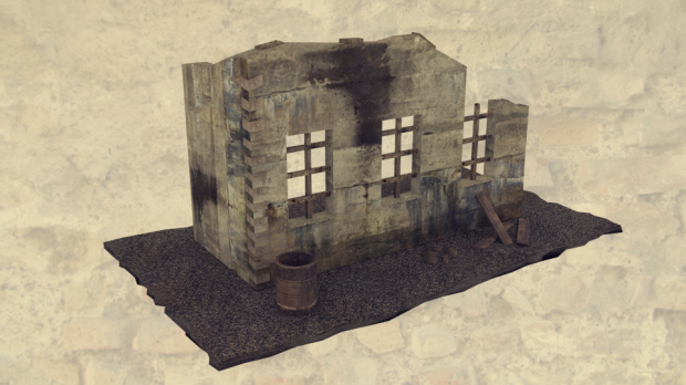 Ruin Wall 3D model