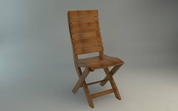 3D Wood Chair model