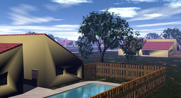Modern house complex 3D model