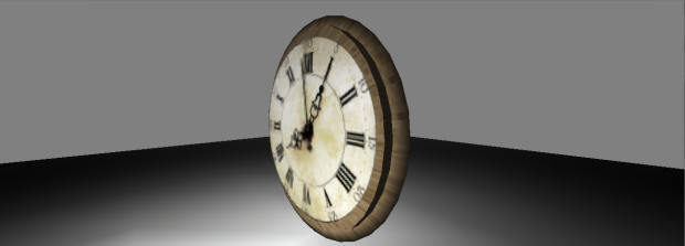 Ancient Wooden Wall Clock 3D model