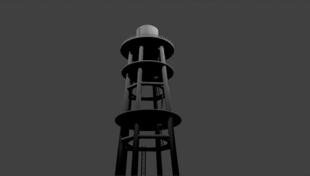 3D Big Tower Water model