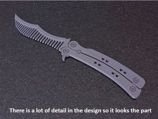 3D Butterfly Knife Comb model