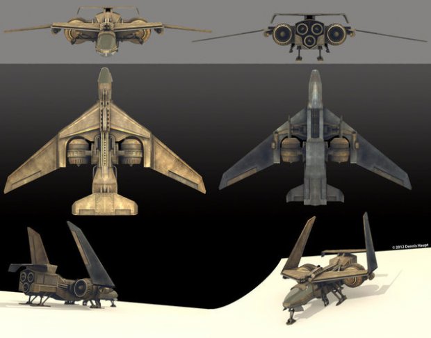 Futuristic Combat Jet Rigged 3D model