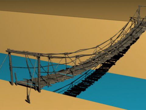 Hanging Wood Bridge 3D model