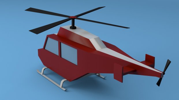 3D Low Poly Helicopter  model