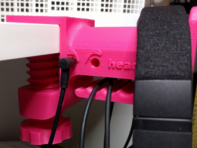 Monster Mouth Headphone Holder - Clampable 3D model