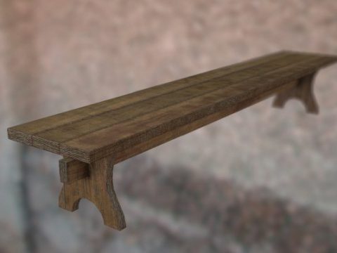 Old dirty bench 3D model