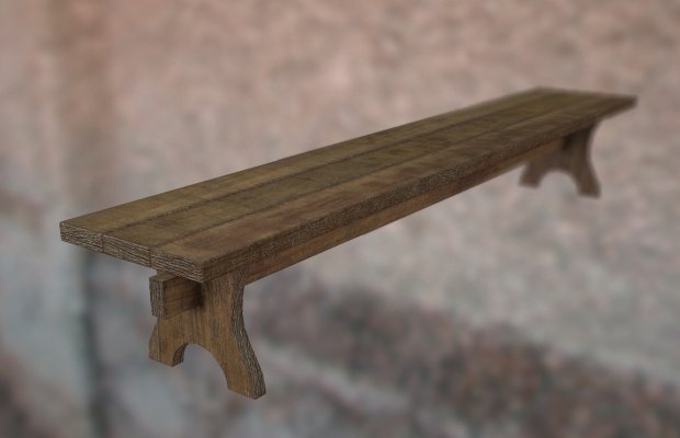 Old dirty bench 3D model