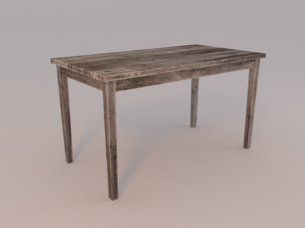 3D Old wooden table model