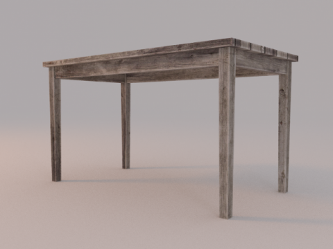 Old wooden table 3D model