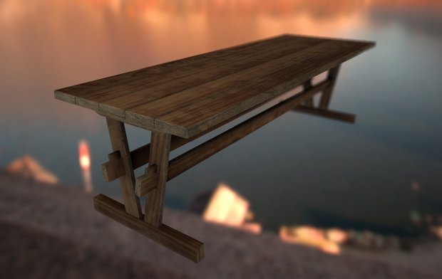 Old wooden table 3D model