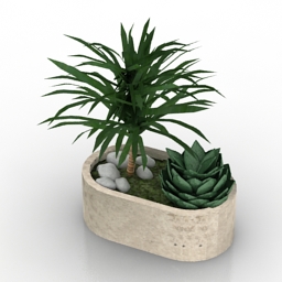 Palm decorative vase 3d model