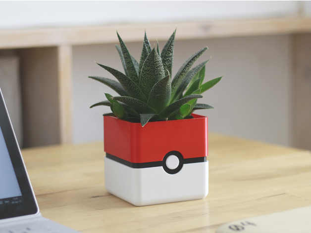 Pokemon Planter - Pokeball Minimal Planter 3D model
