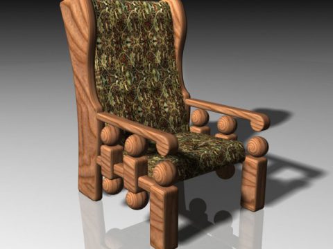 Stokvel Wooden Armchair 3D model