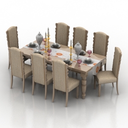 Table set 3d model