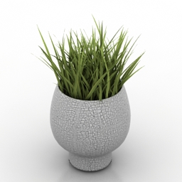 Vase grass 3d model
