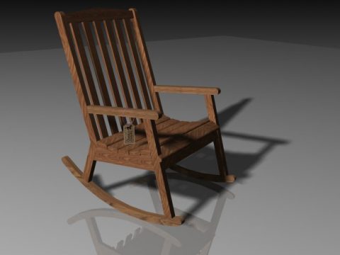 Annie Wooden Rocking Chair 3D model