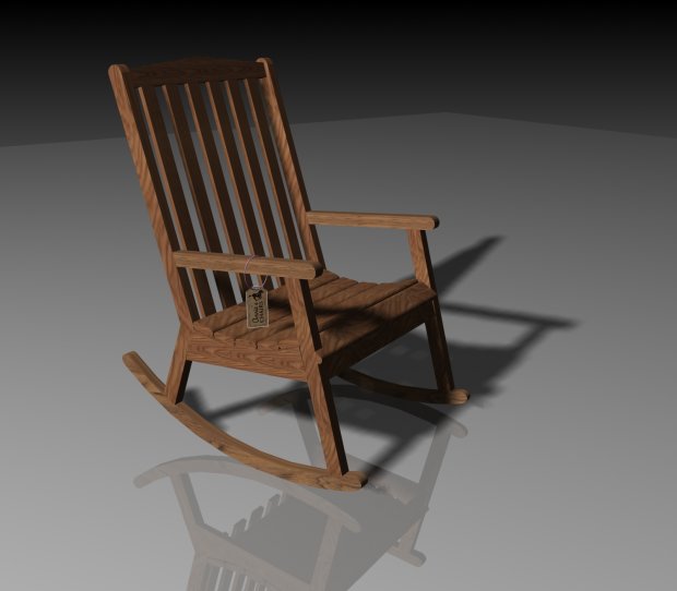 Annie Wooden Rocking Chair 3D model