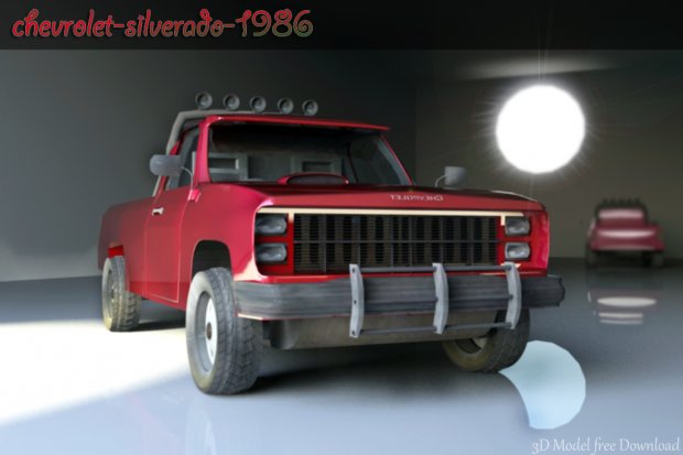 Chevrolet Silverado 1986 Jeep 3D model